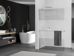Mexen Kioto+ L Walk-in dušo sienelė su lentyna 80 x 200 cm, skaidrus/matinis, chromas - 800-080-123-01-35