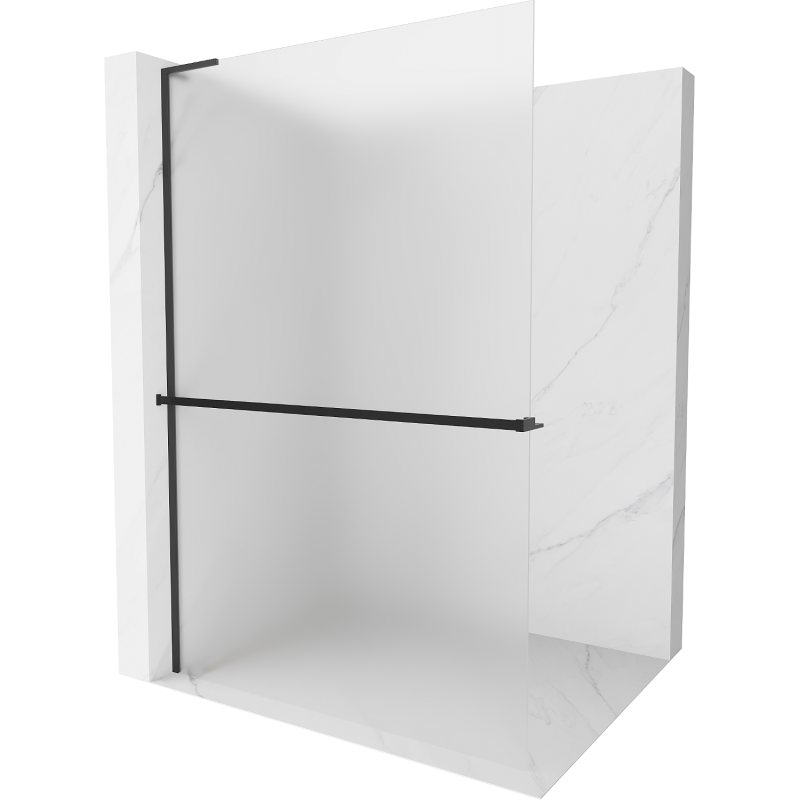 Mexen Kioto+ L dušo sienelė su lentynėle Walk-in 80 x 200 cm, matinė, juoda - 800-080-123-70-30