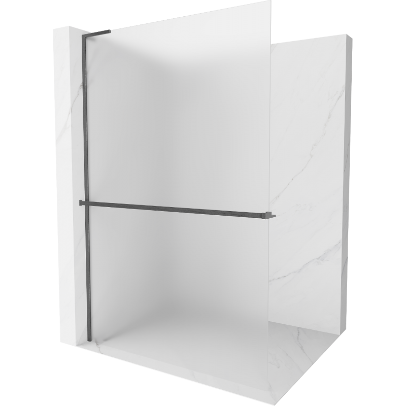 Mexen Kioto+ L dušo sienelė su lentyna Walk-in 80 x 200 cm, matinė, šešėlių pilkos spalvos - 800-080-123-66-30