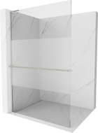 Mexen Kioto+ L Walk-in dušo siena su lentynėle 70 x 200 cm, skaidrus/matinis, šlifuotas nikelis - 800-070-123-97-35