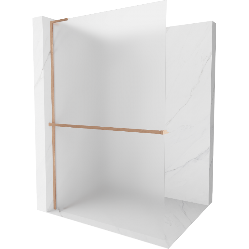 Mexen Kioto+ L dušo siena su lentyna Walk-in 90 x 200 cm, matinė, šlifuotas varis - 800-090-123-65-30