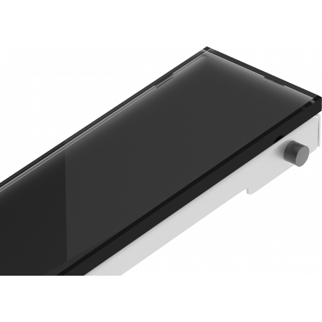 Mexen Flat MGB dangtis linijiniam nutekėjimui 70 cm, juodas stiklas - 1026070