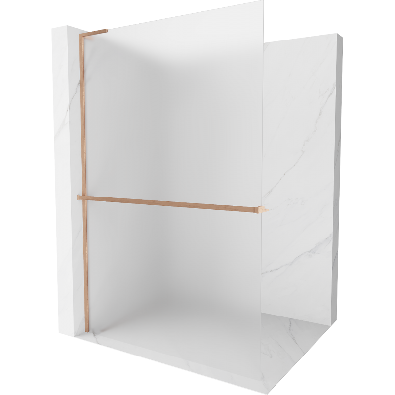 Mexen Kioto+ L dušo siena su Walk-in lentyna 80 x 200 cm, matinis, šlifuotas varis - 800-080-123-65-30