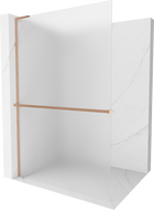 Mexen Kioto+ L dušo siena su Walk-in lentyna 80 x 200 cm, matinis, šlifuotas varis - 800-080-123-65-30