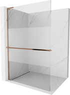 Mexen Kioto+ L dušo siena su Walk-in stelažu 70 x 200 cm, skaidrus/šerkšnas, rožinė auksinė - 800-070-123-60-35