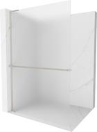 Mexen Kioto+ L dušo sienelė su lentyna Walk-in 70 x 200 cm, matinė, šlifuotas nikelis - 800-070-123-97-30