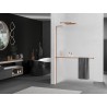 Mexen Kioto+ L dušo sienelė su lentyna Walk-in 90 x 200 cm, matinė, rožinis auksas - 800-090-123-60-30
