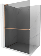 Mexen Kioto+ L dušo siena su Walk-in lentyna 90 x 200 cm, grafitas, šlifuotas varis - 800-090-123-65-40