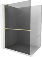Mexen Kioto+ L dušo siena su plokšte Walk-in 100 x 200 cm, grafitas, šlifuotas auksas - 800-100-123-55-40