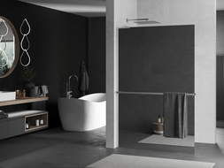 Mexen Kioto+ L dušo sienelė su lentyna Walk-in 70 x 200 cm, veidrodis, chromas - 800-070-123-01-50
