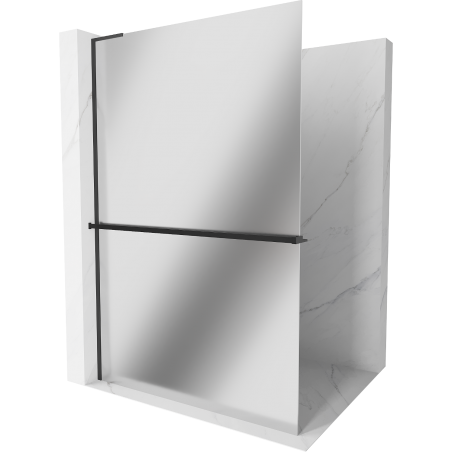 Mexen Kioto+ L dušo pertvara su lentyna Walk-in 70 x 200 cm, veidrodis, juoda - 800-070-123-70-50