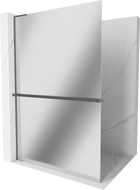 Mexen Kioto+ L Walk-in dušo sienelė su lentyna 70 x 200 cm, veidrodis, gun gray šlifuota - 800-070-123-66-50