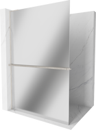Mexen Kioto+ L dušo siena su Walk-in lentynėle 70 x 200 cm, veidrodis, šlifuotas nikelis - 800-070-123-97-50