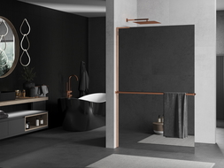 Mexen Kioto+ L dušo pertvara su Walk-in lentyna 70 x 200 cm, veidrodis, rožinė auksinė - 800-070-123-60-50