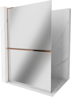 Mexen Kioto+ L dušo siena su Walk-in lentyna 90 x 200 cm, veidrodis, rožinė auksinė - 800-090-123-60-50
