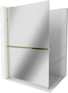 Mexen Kioto+ L dušo sienelė su lentyna Walk-in 100 x 200 cm, veidrodis, auksinė - 800-100-123-50-50