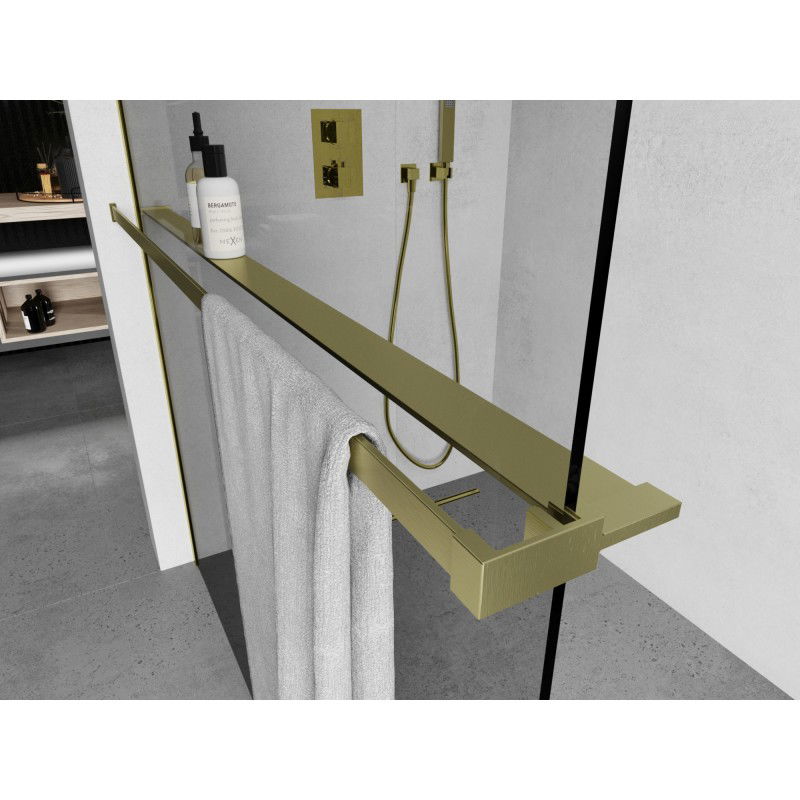 Mexen lentyna dušo sienelei su rankšluosčių laikikliu, šlifuotas auksas - 800-02-55