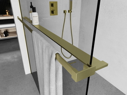 Mexen lentyna dušo sienelei su rankšluosčių laikikliu, šlifuotas auksas - 800-02-55