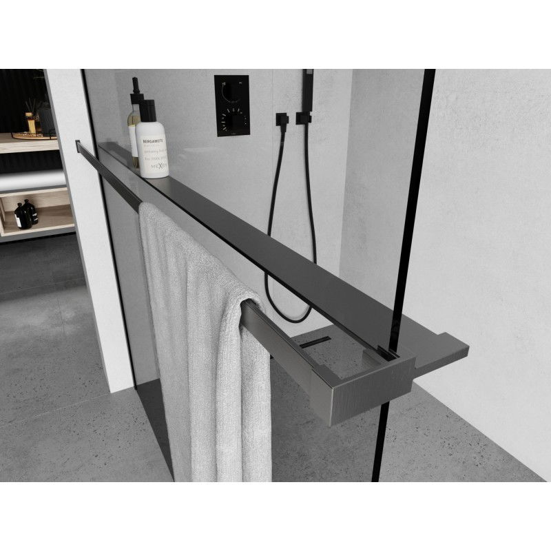 Mexen lentyna dušo sienelei su rankšluosčių laikikliu, šlifuota ginklų pilka - 800-02-66