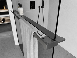 Mexen lentyna dušo sienelei su rankšluosčių laikikliu, šlifuota ginklų pilka - 800-02-66