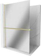 Mexen Kioto+ L dušo siena su Walk-in lentyna 100 x 200 cm, veidrodis, auksinė švelni - 800-100-123-55-50