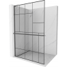 Mexen Kioto+ L dušo kapsulė su Walk-in lentyna 70 x 200 cm, juodas raštas, gun gray šlifuotas - 800-070-123-66-78