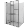 Mexen Kioto+ L prausyklos siena su Walk-in 90 x 200 cm, juoda danga, gun metal - 800-090-123-95-78