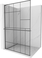 Mexen Kioto+ L Walk-in dušo siena su lentyna 100 x 200 cm, juodas modelis, gun metal - 800-100-123-95-78