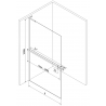 Mexen Kioto+ L Walk-in dušo pertvara su plokšte 80 x 200 cm, juodos spalvos modelis, šlifuota varis - 800-080-123-65-78