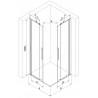 Mexen Velar Duo stumdomoji dušo kabina 100 x 90 cm, grafitas, gun metal - 871-100-090-42-95