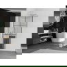 Mexen Kioto+ L dušo siena su Walk-in lentyna 80 x 200 cm, juodas raštas, chromas - 800-080-123-01-77
