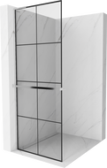 Mexen Kioto+ L dušo siena su Walk-in lentyna 80 x 200 cm, juodas raštas, chromas - 800-080-123-01-77
