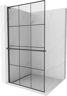 Mexen Kioto+ L dušo siena su lentyna Walk-in 100 x 200 cm, juodas tinklelis, juodas - 800-100-123-70-77