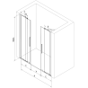 Mexen Velar Duo stumdomos dušo durys 160 cm, grafitas, auksiniai - 871-160-000-42-50
