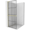 Mexen Kioto+ L dušo siena su Walk-in lentyna 90 x 200 cm, juodasis modelis, auksinis šlifuotas - 800-090-123-55-77