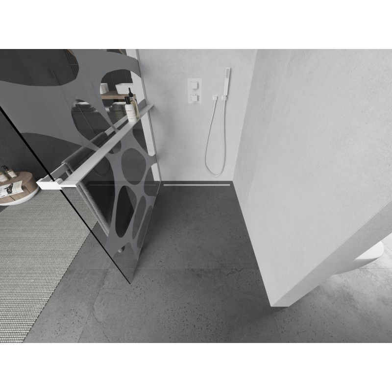 Mexen Kioto+ L dušo siena su lentyna Walk-in 70 x 200 cm, balta banga, balta - 800-070-123-20-97