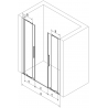 Mexen Velar L Duo stumdomos dušo durys 150 cm, permatomos, šlifuota vario - 871-150-003-02-65