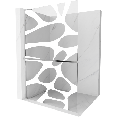 Mexen Kioto+ L dušo sienelė su lentyna Walk-in 70 x 200 cm, balta banga, chromas - 800-070-123-01-97