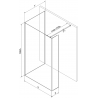 Mexen Kioto Walk-in dušo stiklas 120 x 110 x 30 cm, skaidrus, gun metal - 800-120-110-221-95-00-030