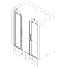 Mexen Velar L Duo stumdomos dušo durys 150 cm, matinės, šepečiuoti Gun Gray - 871-150-003-32-66