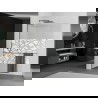 Mexen Kioto+ L dušo sienelė su lentynėle Walk-in 70 x 200 cm, baltas raštas, pilkai šlifuotas - 800-070-123-66-85