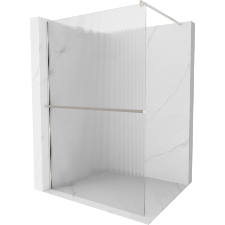 Mexen Kioto+ dušo sienelė su lentyna Walk-in 80 x 200 cm, dryžuota, šlifuotas nikelis - 800-080-121-97-09