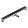 Mexen Flat MGB linijinis nutekėjimas 70 cm, Juodas stiklas - 1026070-15