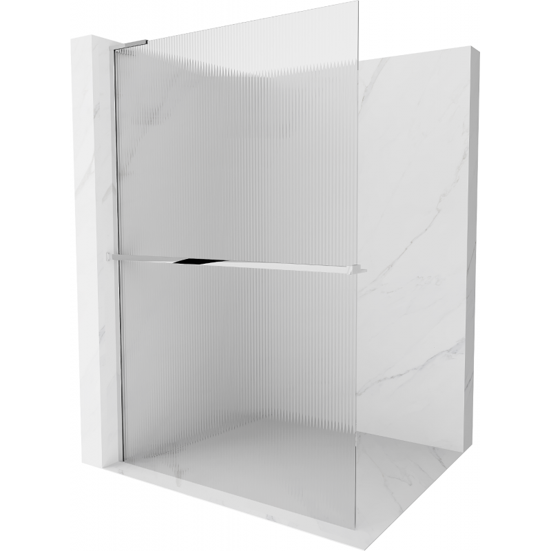 Mexen Kioto+ L Dušo sienelė su Walk-in lentyna 70 x 200 cm, skaidrus, chromas - 800-070-123-01-09