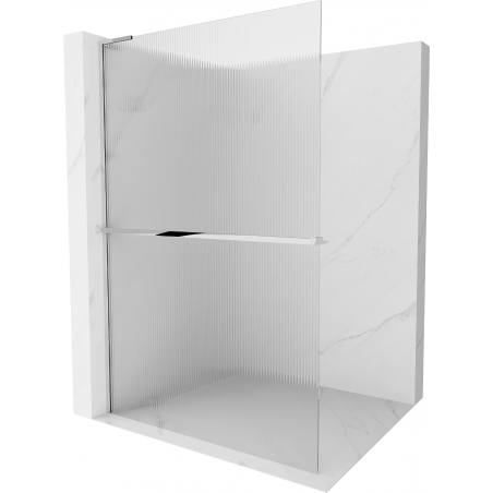 Mexen Kioto+ L Dušo sienelė su Walk-in lentyna 70 x 200 cm, skaidrus, chromas - 800-070-123-01-09