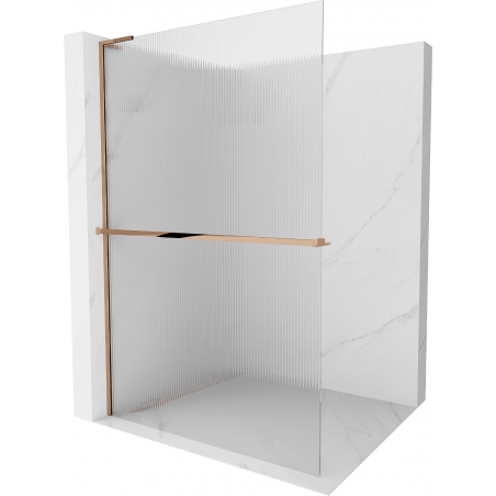 Mexen Kioto+ L Walk-in dušo siena su lentyna 70 x 200 cm, skaidrus, rožinis auksas - 800-070-123-60-09