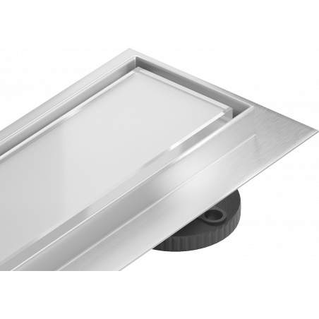 Mexen Flat MGW linijinis latakas 80 cm, baltas stiklas - 1027080-15