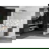 Mexen Kioto+ L Walk-in dušo sienelė su lentyna 100 x 200 cm, baltas raštas, gun metal - 800-100-123-95-85