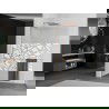 Mexen Kioto+ L Walk-in dušo sienelė su lentele 70 x 200 cm, balta dekoracija, šlifuoto vario - 800-070-123-65-85
