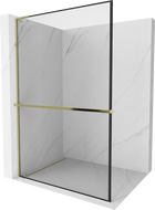 Mexen Kioto+ L dušo siena su lentyna Walk-in 90 x 200 cm, juodas raštas, auksinis - 800-090-123-50-70